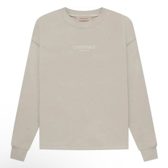 NWT Essentials Fear Of God Crew Mock Neck IN Smoke Gray Relaxed Casual Sweater - Picture 1 of 7
